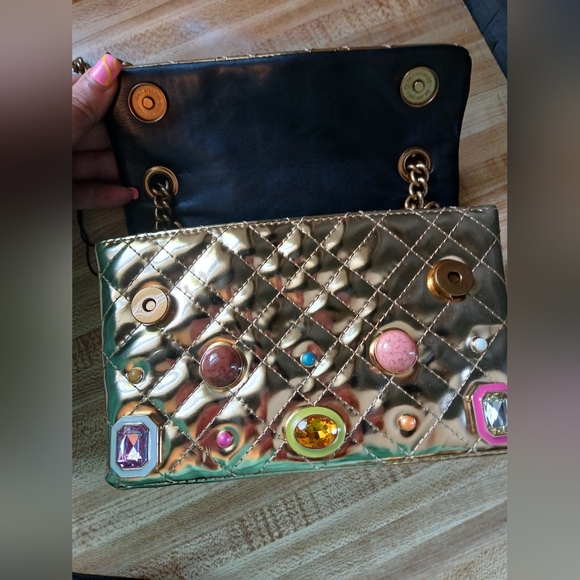 Kurt Geiger Gold Crossbody Bag with Jewel Accents - Picture 10 of 12